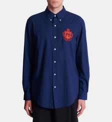 Chemise en coton Oxford College Emblem Balmain