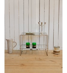 Table d'appoint chromée et verre Hanna N°1695 - Produit chiné Debongout