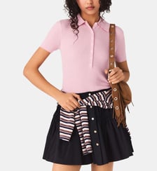 Pull côtelé à col polo Maje