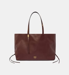 Cabas moyen en cuir avec détails métalliques Pinko