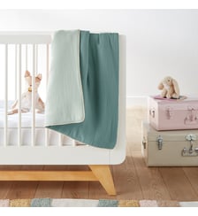 Couverture bicolore bébé gaze de coton La Redoute Interieurs