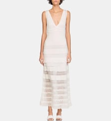 Robe longue en maille pointelle Sandro