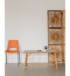 Grande table basse en bois et rotin Léonie N°1574 - Produit chiné Debongout