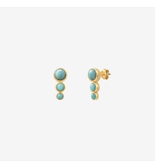 Boucles d'oreilles dorées rhodochrosite - andrea Caroline Najman
