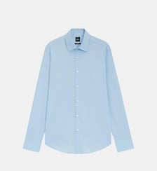 Chemise droite en popeline de coton stretch BOSS