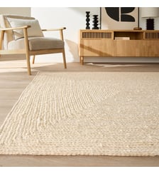 Tapis rectangulaire jute blanchi La Redoute Interieurs