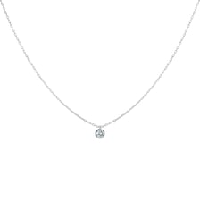 Collier 360° - Diamant solitaire 0,20ct - Or blanc 750‰ La Brune & La Blonde