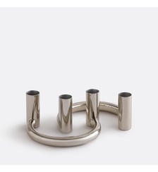 Lot de 2 bougeoirs en métal fer chromé, hauteur 6,5 cm La Redoute Interieurs