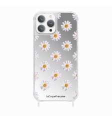 Coque de téléphone miroir marguerites avec anneaux pour iPhone 15 Pro Max La Coque Française