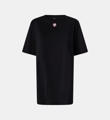 T-shirt long oversize avec imprimé et broderie Pinko