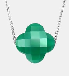 Collier, agate verte, or blanc Morganne Bello