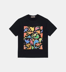 T-shirt à imprimé dinosaures multicolores Marni
