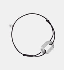 Bracelet Cordon Argent Ruban - M - Noir Arthus Bertrand
