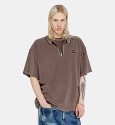 Polo en chenille avec patch blason Diesel