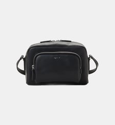 sac à bandoulière en cuir noir Agnès b.