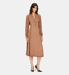 Robe midi en jersey côtelé à manches chauve-souris Diesel