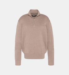 Pull col zippé en maille fine Schott