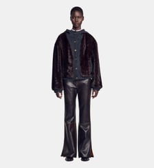 Blouson en fausse fourrure et maille Sandro