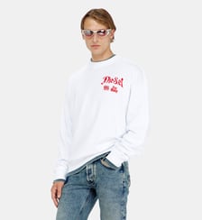 Sweat-shirt en coton avec motifs floqués Diesel