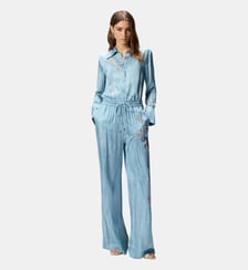 Pantalon fluide à imprimé bijou placé Pinko