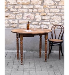 Table à manger ovale en bois Romy N°1516- Produit chiné Debongout