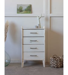 Commode blanc patiné Garance N°746- Produit chiné Debongout