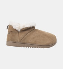 Chaussons Bottillons cuir camel semelle gomme crantés Isotoner