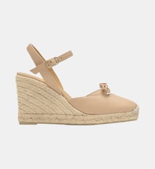 Espadrilles compensées en cuir nappa avec nœud décoratif CYRA Castaner
