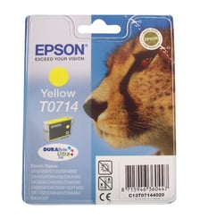 Cartouche d'encre Originale T0714 Jaune (Yellow) Série Guépard - C13T07144010 Epson