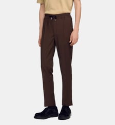 Pantalon élastiqué en laine Sandro