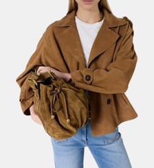 Trench court en cuir velours - TAMY Gerard Darel