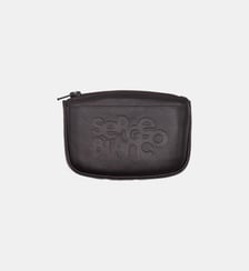 Porte-monnaie à zip en cuir avec logo embossé Serge Blanco