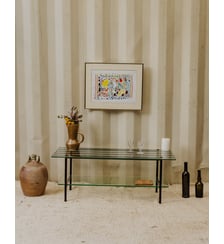 Table basse en verre et métal noir Donna N°972- Produit chiné Debongout