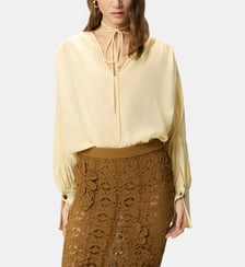 Blouse froncée à col v Pinko