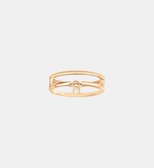 Bague double rang Pure | Optimiste en Plaqué Or avec diamant blanc La Garçonne Diamant