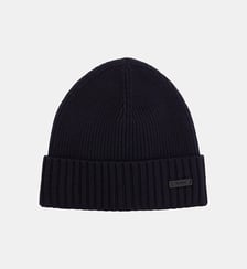 Bonnet côtelé en laine vierge BOSS