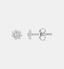 Boucles d'oreilles puces Empreinte en Argent avec diamant blanc La Garçonne Diamant