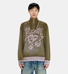 Pull-over zippé traité avec motif griffin Diesel