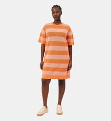 Robe t-shirt maille résille rayures Lacoste