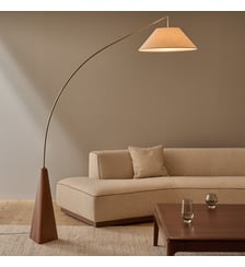 Lampadaire en chêne massif, teinté noyer AM.PM