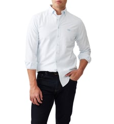 Chemise slim en coton oxford à rayures col boutonné Gunn unisexe Rodd & Gunn