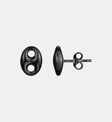 Boucles d'oreilles clous Grain de café Noir en Acier 316L Phebus