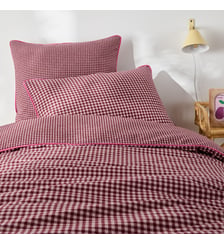 Housse de couette enfant, en flanelle de coton, à carreaux La Redoute Interieurs