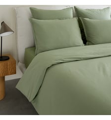 Housse de couette en percale de coton lavé, carreaux, 120 fils AM.PM