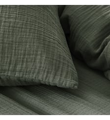 Parure de lit unie en gaze de coton, taies carrées, TENDRESSE Essix