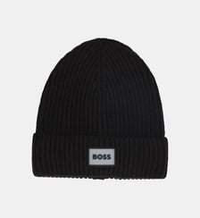 Chapeau tricoté avec insigne BOSS Kidswear