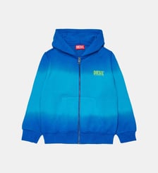Sweat-shirt zippé intégralement avec logo imprimé Diesel Kids