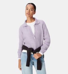 Pull col polo tricot alpaga mélangé Ikks