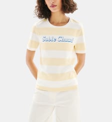 T-shirt thugo3 - Motif rayures - Coton - Coupe droite Caroll