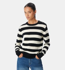 Pull tricot laine motif rayures Ikks